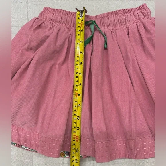 Mini Boden Pink Corduroy Skirt with Floral liner - Picture 5 of 7
